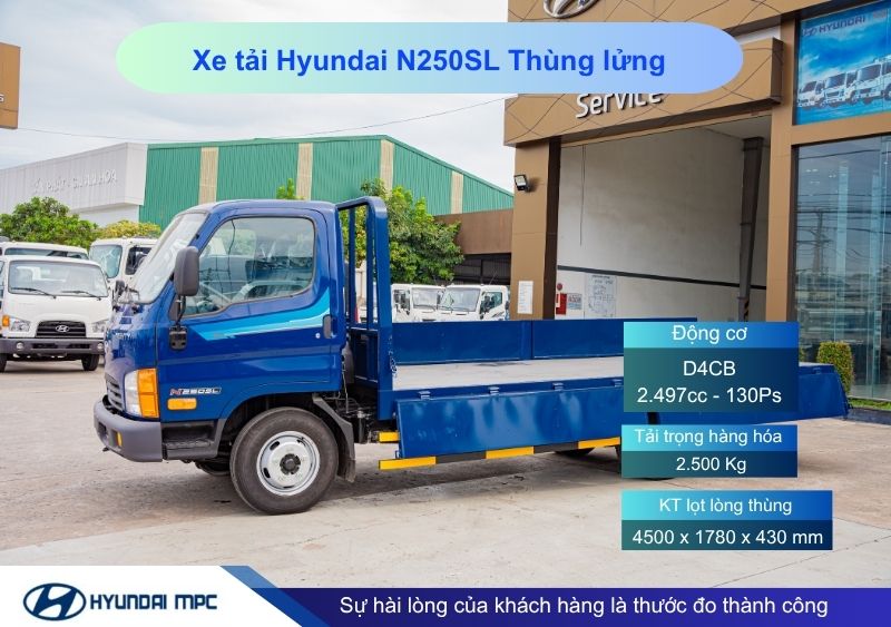 Giá xe tải Hyundai Mighty N250SL thùng lửng 2T - 2.5T